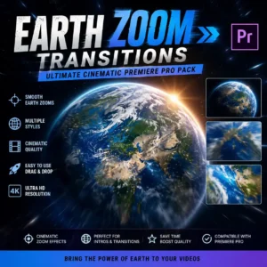 Earth Zoom Transitions: Ultimate Cinematic Premiere Pro Pack